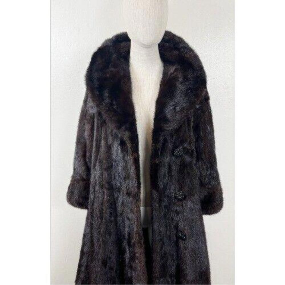 BIRGER CHRISTENSEN MINK MIDI SWING COAT M/L - Picture 9 of 16